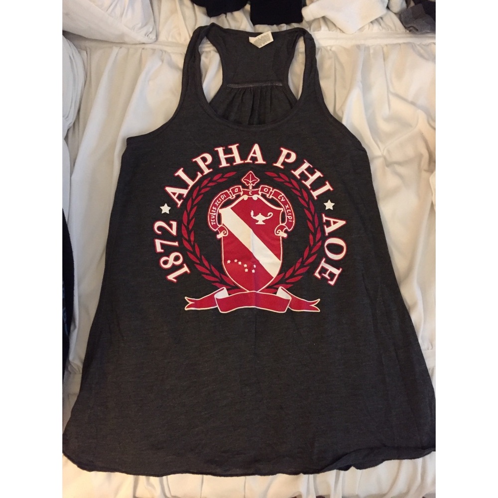 Alpha phi gray Bella tank top